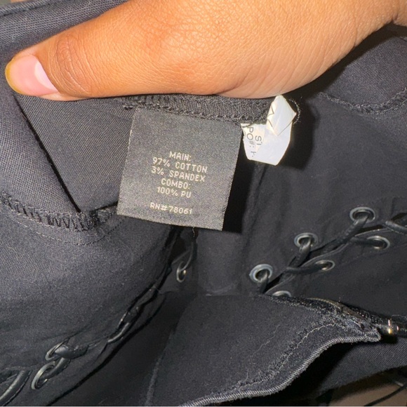 Tripp NYC Joan Jett Black and Faux Leather Lace Up Vest Tank Corset Large - Picture 6 of 6